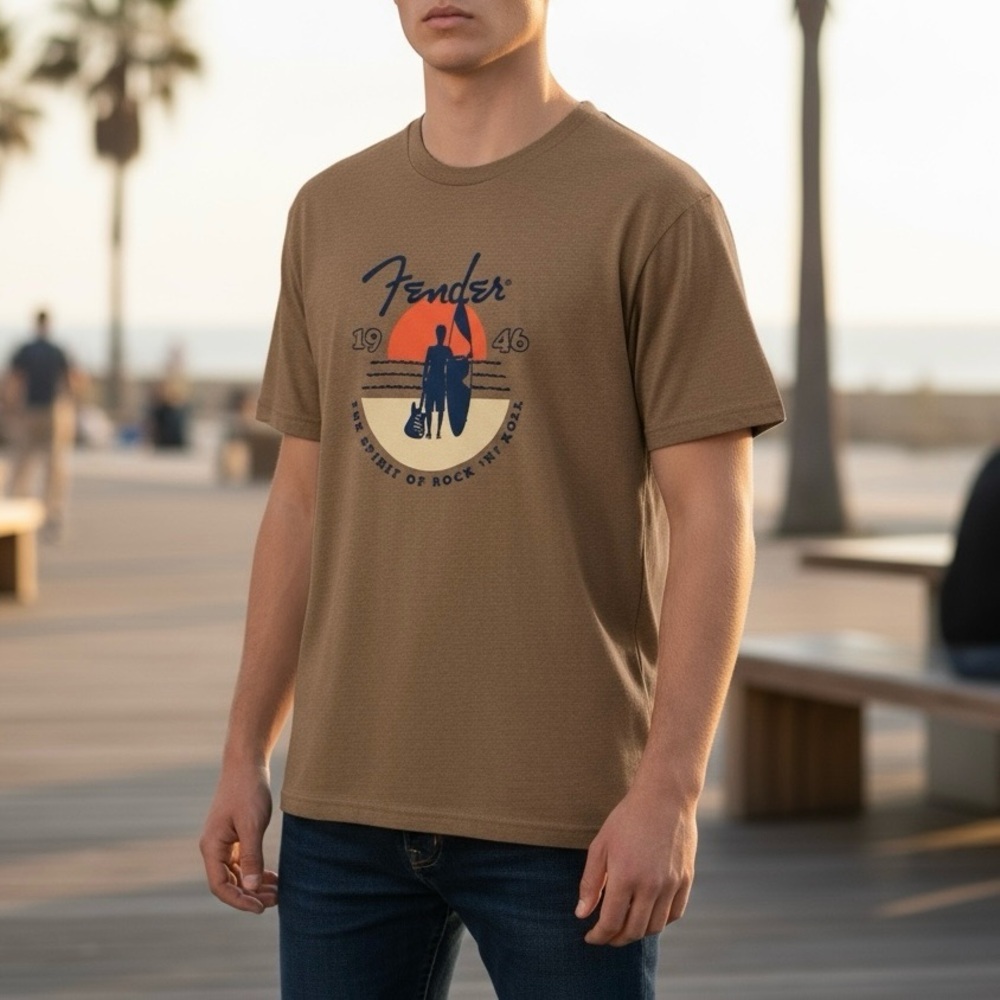 Fender Sunset Spirit Tee Shirt Size Large Surf Brand New With Tags